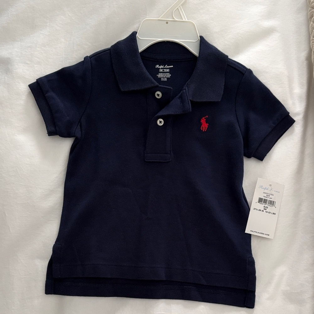 Ralph Lauren Kids Polo in Navy Blue with Red Logo